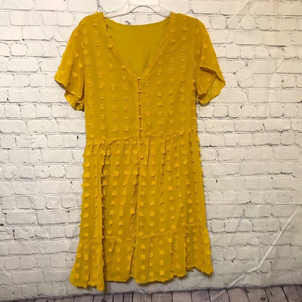 Mellow Yellow Polka Dot Dress - Picture 2 of 9